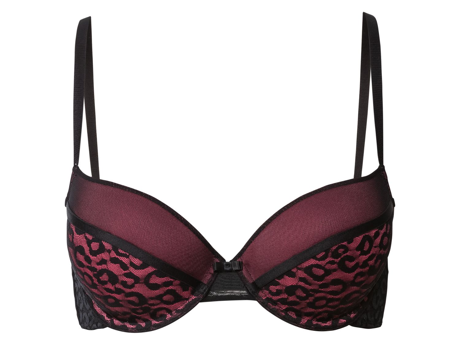 Esmara Lingerie Biustonosz damski z koronką Nadruk na całej powierzchni/czarny, 80C