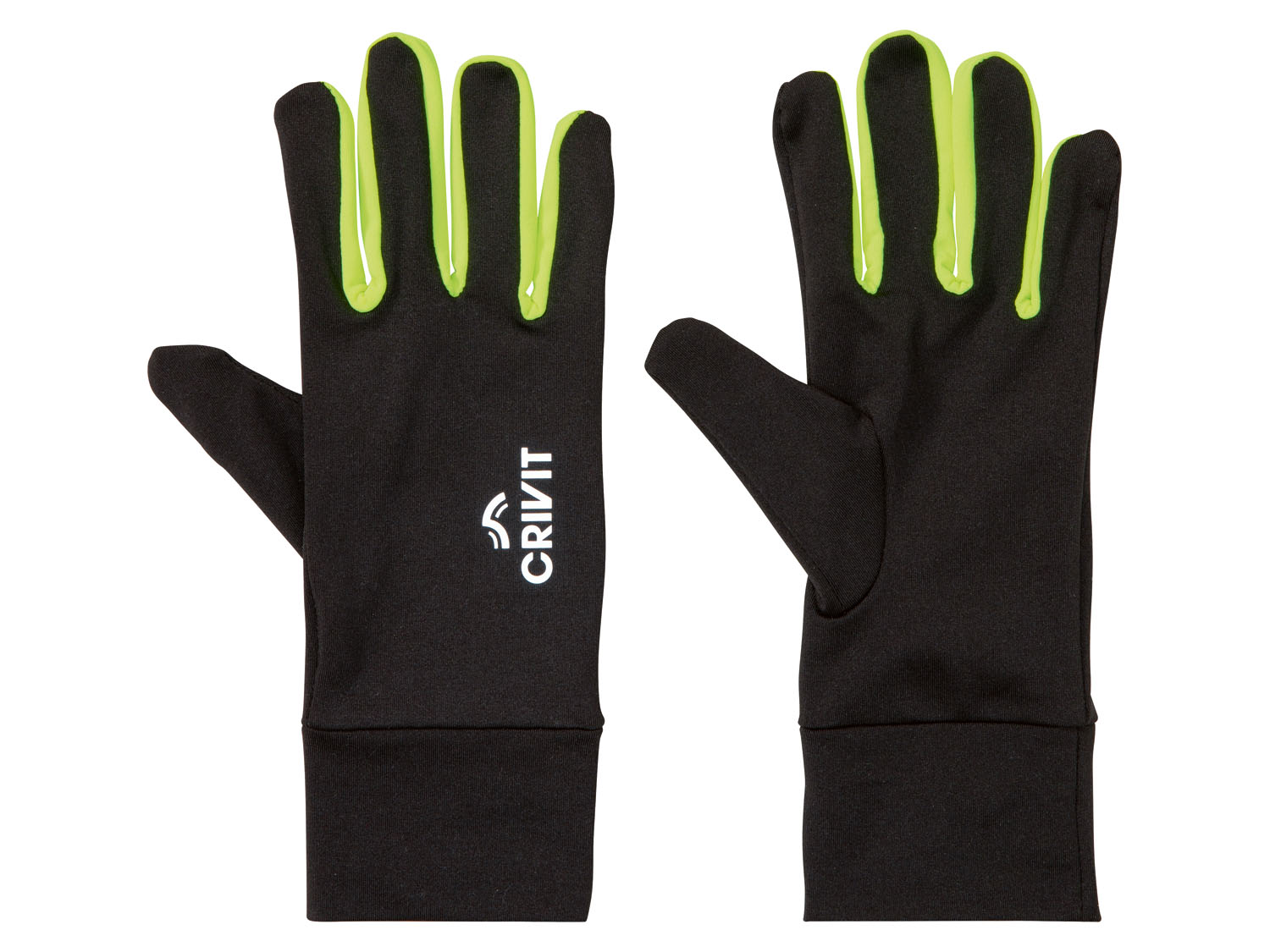 Crivit Rękawiczki do biegania Czarny/ żółty, 7