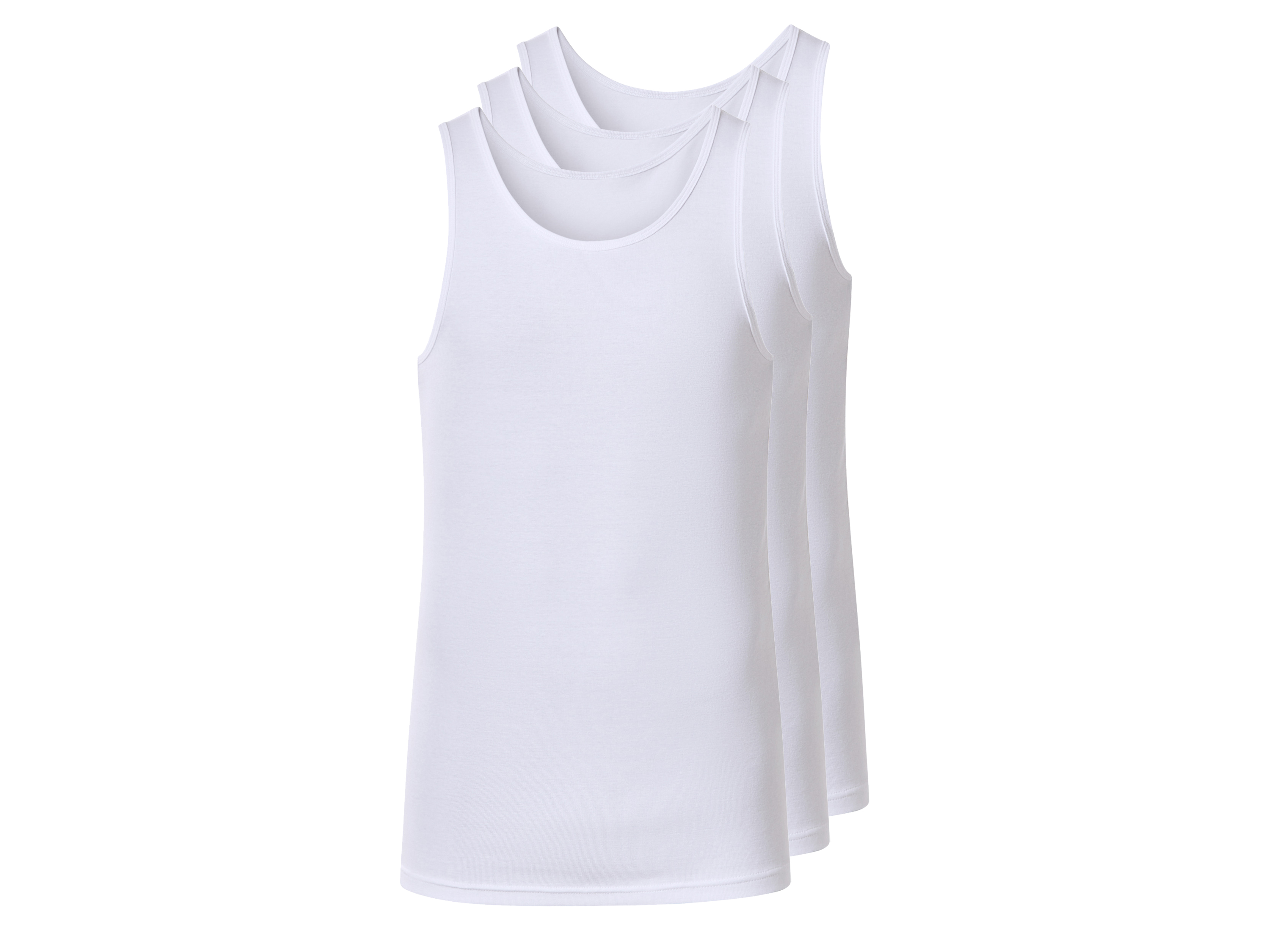 esmara Men Podkoszulki męskie z bawełny, 3 sztuki Biały, 9/3Xl