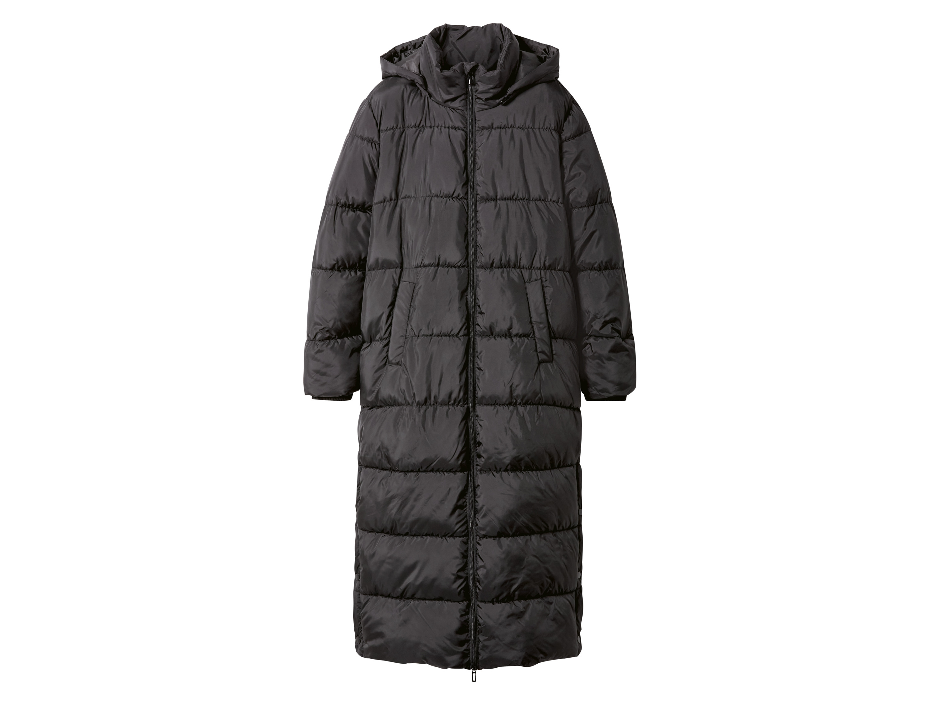 esmara Płaszcz pikowany damski maxi Czarny, XS 32/34