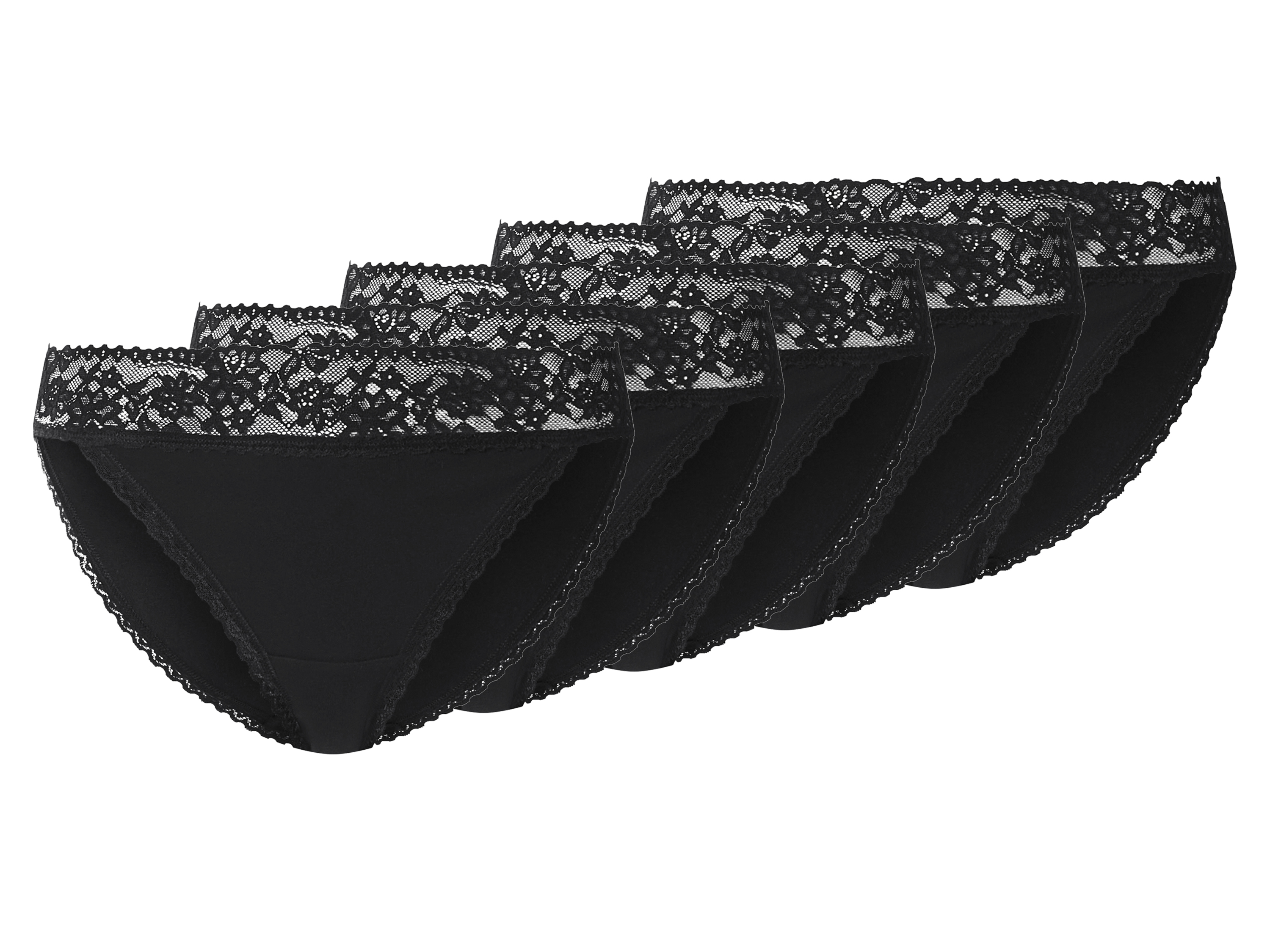 esmara Figi damskie z bawełną, 5 par Czarny, S36/38