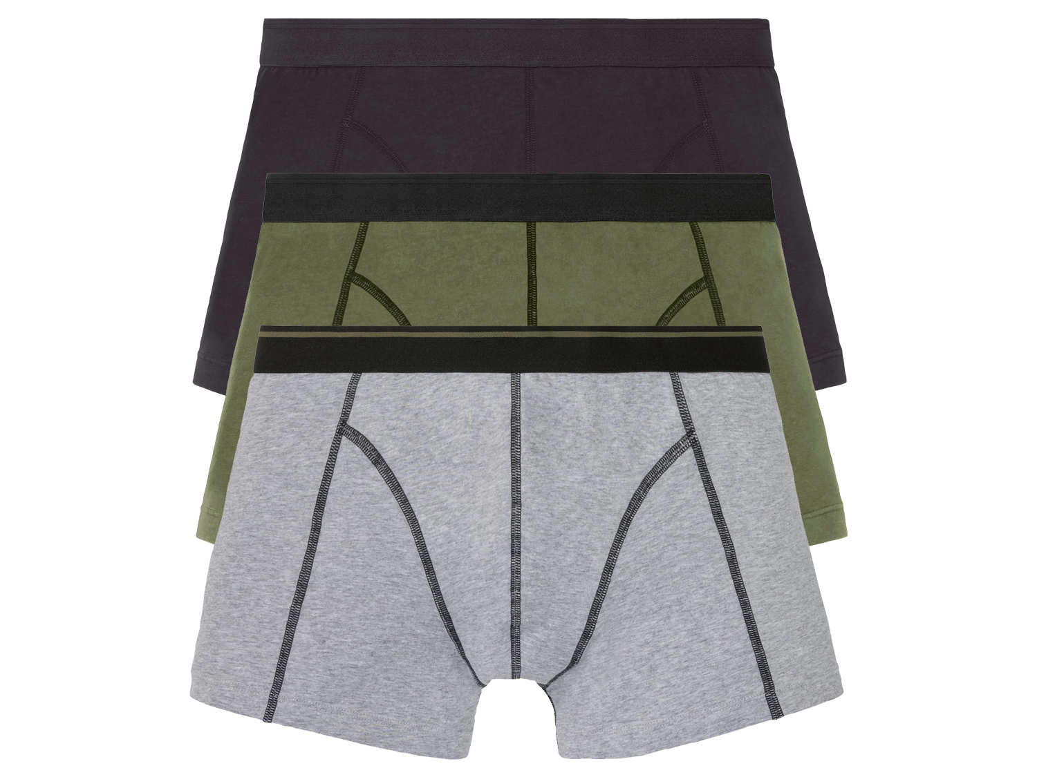 Livergy Bokserki męskie, 3 pary Czarny/khaki/szary, 5/M