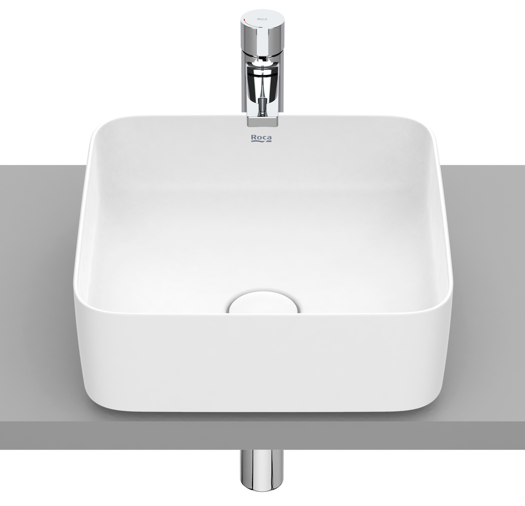 Darmowa Dostawa - Umywalka 37x37 cm kwadratowa nablatowa biała Roca Inspira A327532620