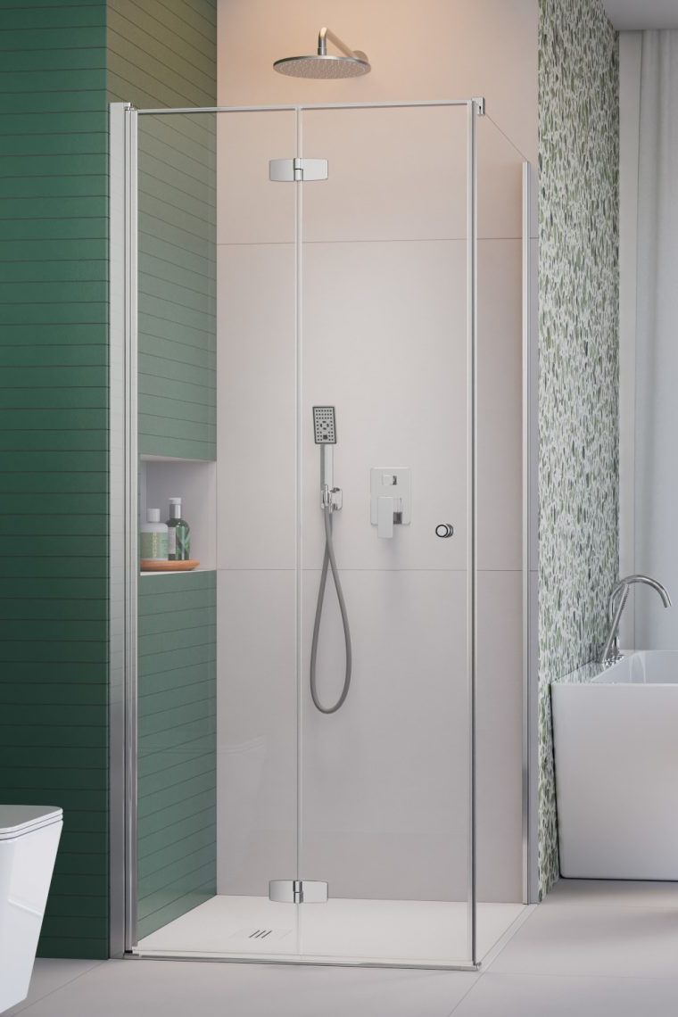 Darmowa Dostawa - Drzwi prysznicowe 80 cm uchylne chrom połysk/szkło przezroczyste Radaway Fuenta Chrome KDJ B 13840810101L