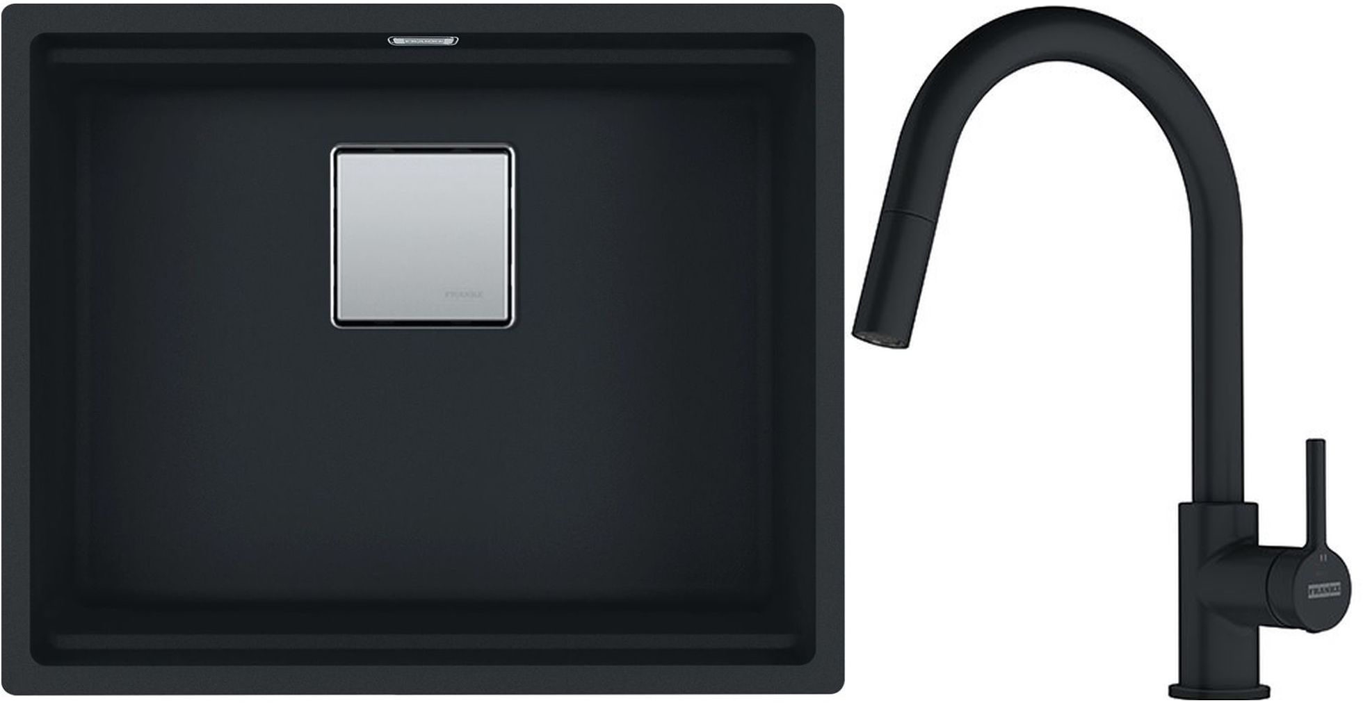 Darmowa Dostawa - Zlewozmywak z baterią czarny/czarny Franke Kanon abset9527