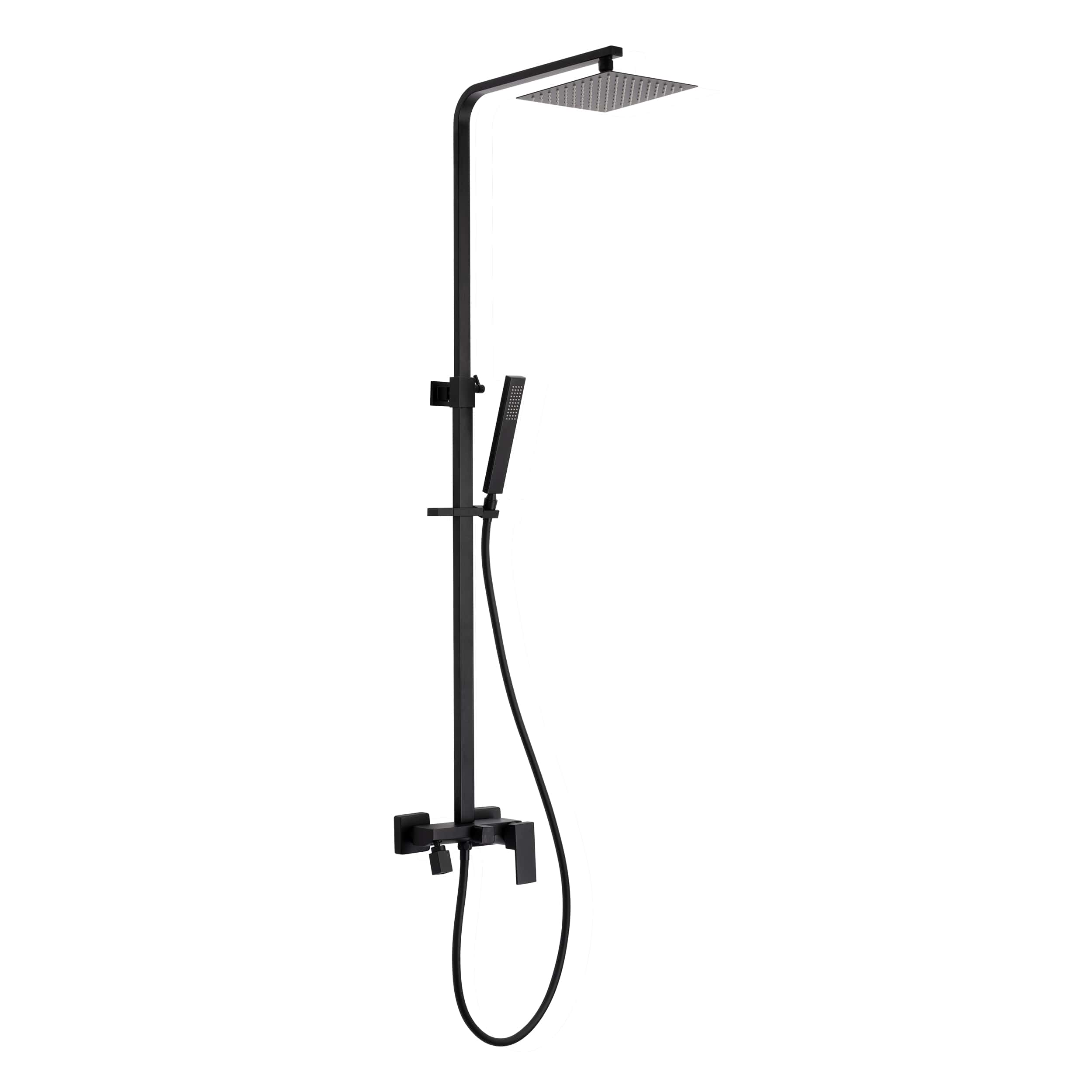 Darmowa Dostawa - Zestaw wannowo-prysznicowy ścienny z deszczownicą czarny Invena Paros AU33B04