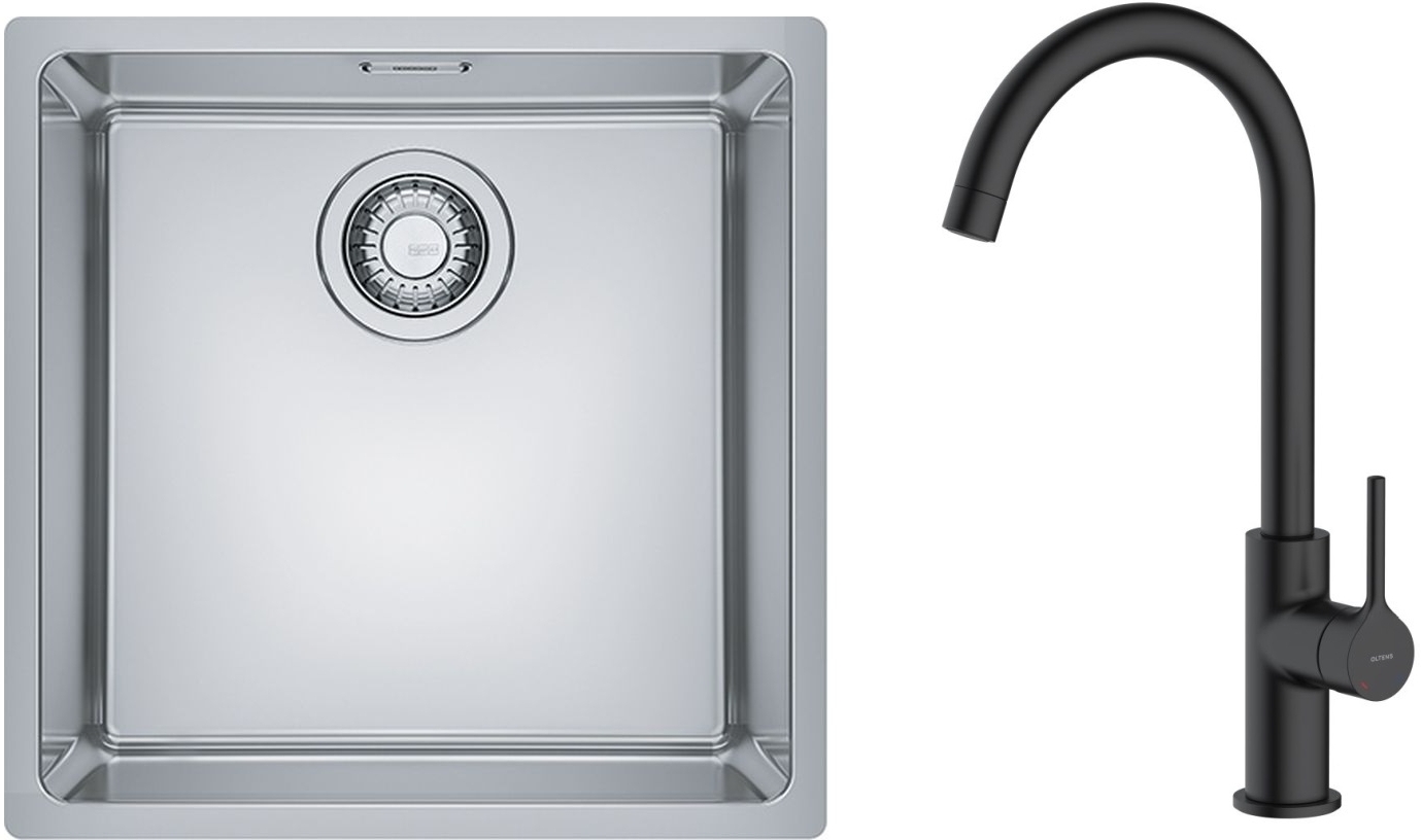 Darmowa Dostawa - Zlewozmywak z baterią stal / czarny Franke Maris abset4784