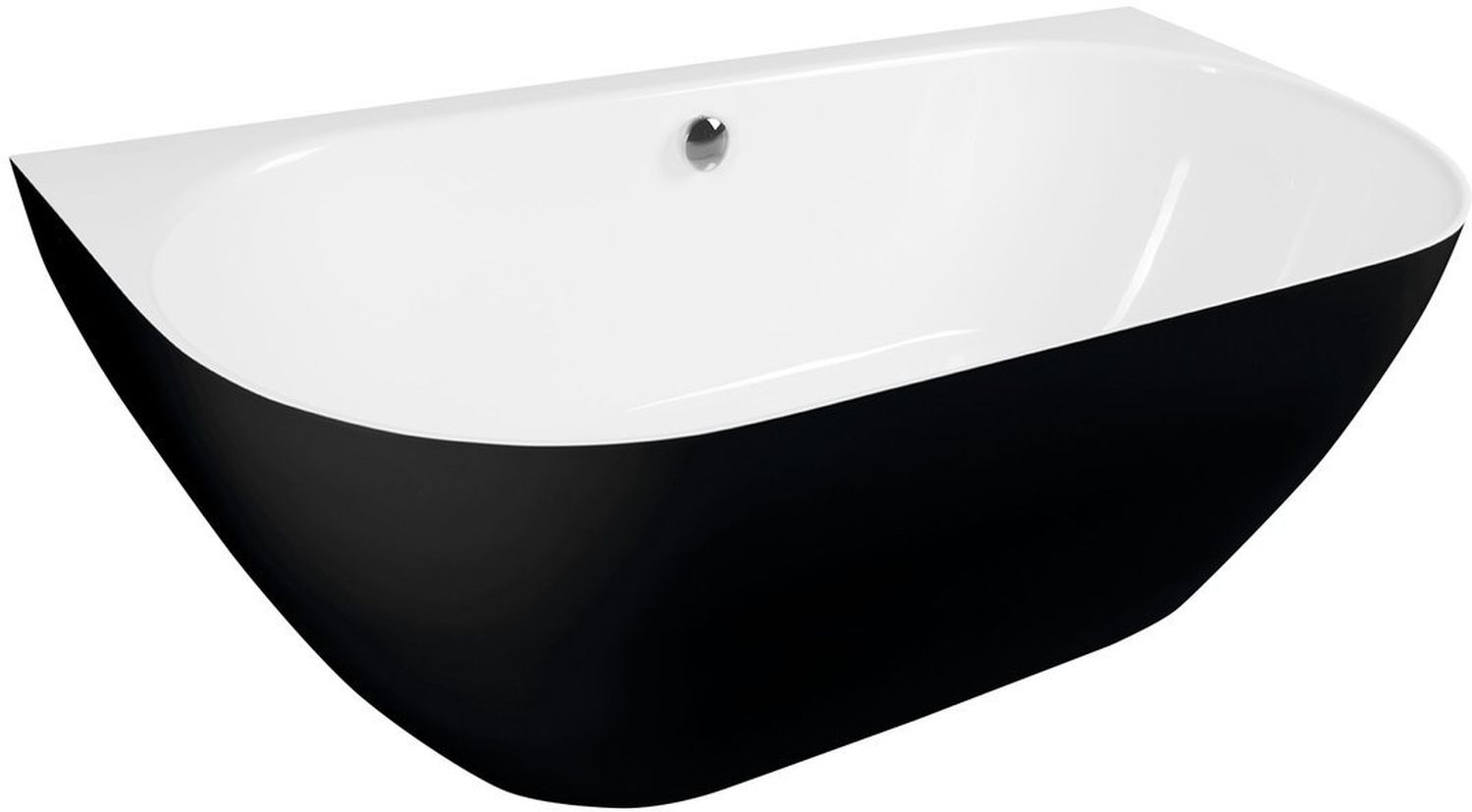 Darmowa Dostawa - Wanna przyścienna 170x85 cm owalna biała-czarna-dwukolorowa Polysan Pagoda 10281