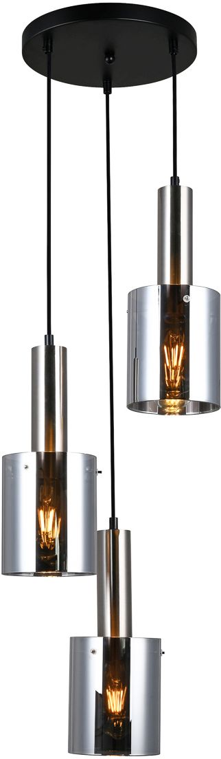 Darmowa Dostawa - Lampa wisząca 3x40 W przydymiona-nikiel Italux Sardo PND55813ASCSG
