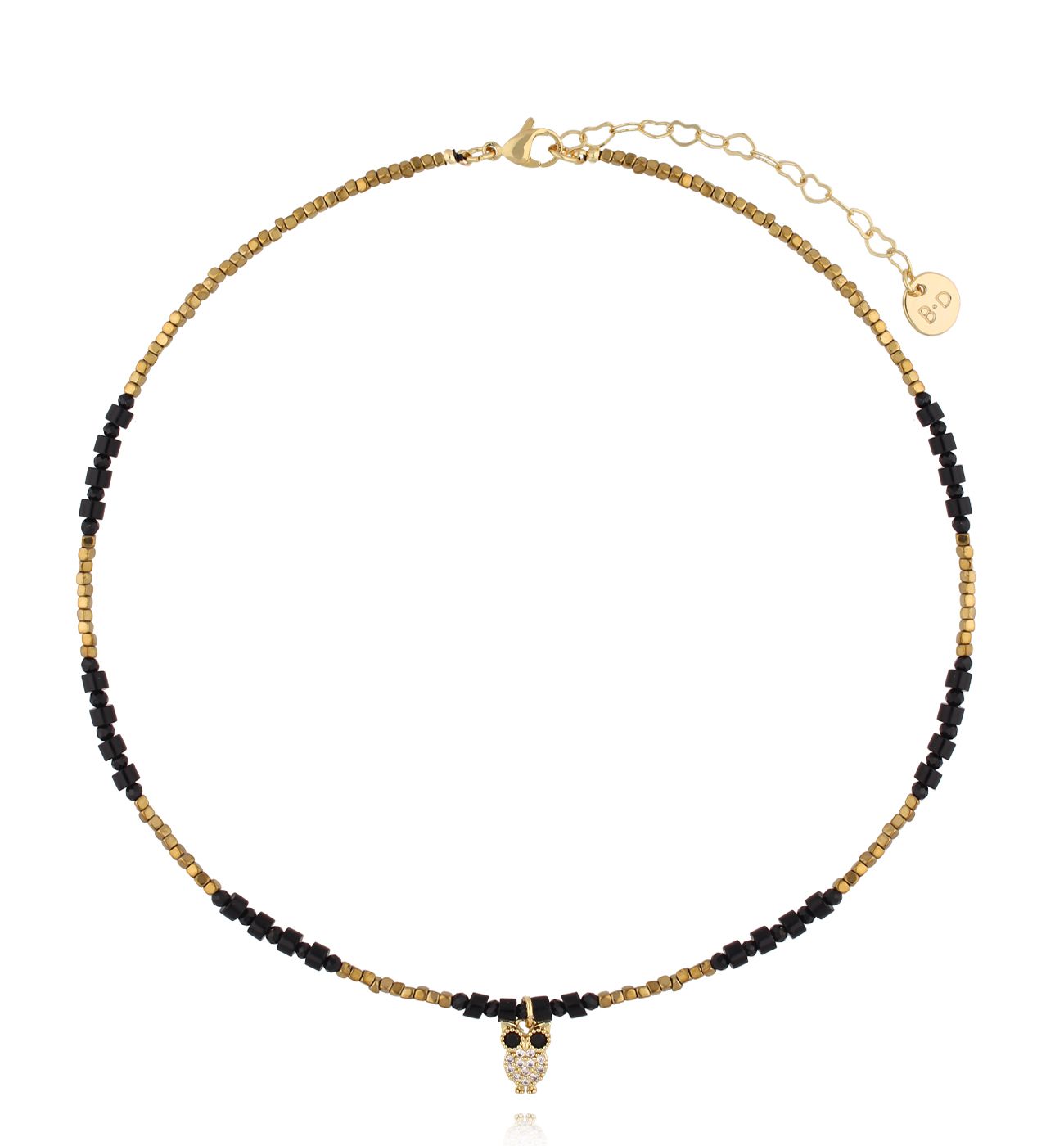 Naszyjnik czarny z sową NTW1392