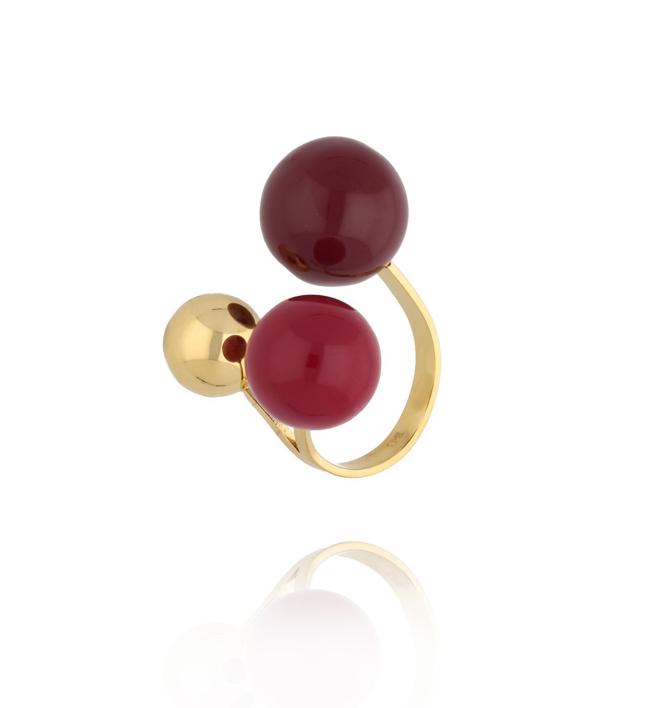 Pierścionek z kulkami emaliowany - By Dziubeka