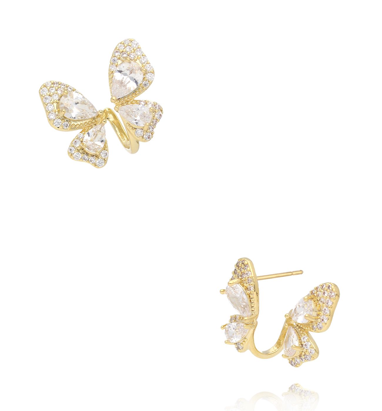 Kolczyki motylki z cyrkoniami KSS1993