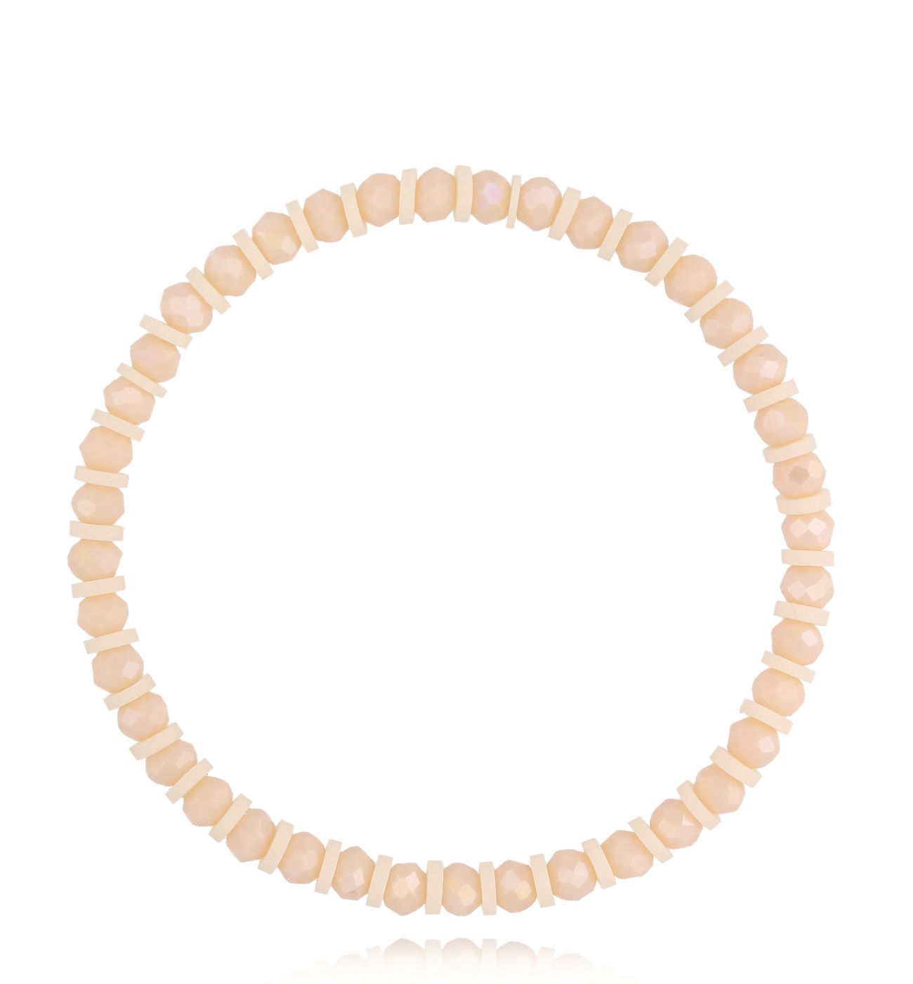 Bransoletka z brzoskwiniowymi kryształkami Roche - By Dziubeka