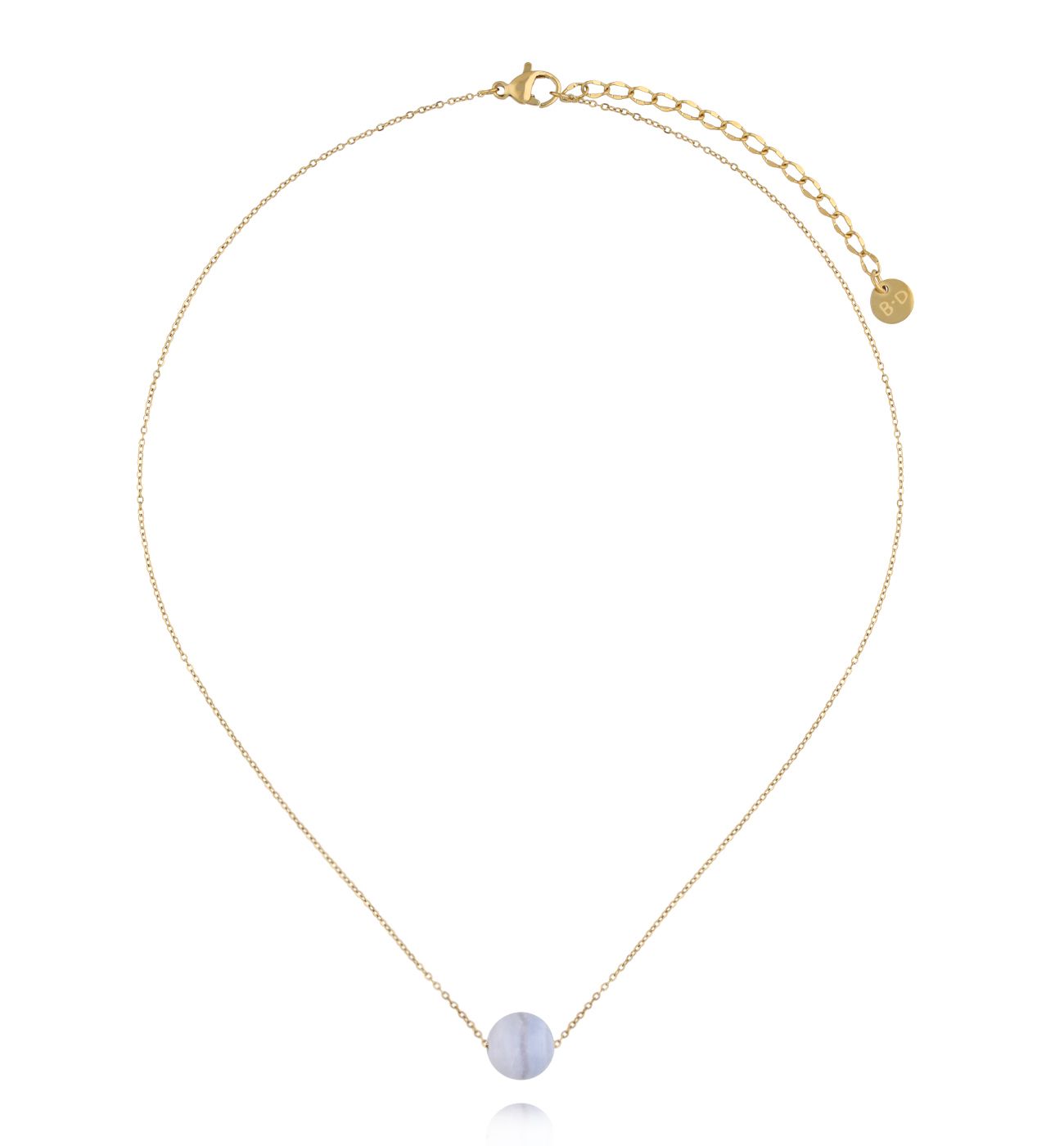 Naszyjnik z chalcedonem na delikatnym złotym łańcuszku NLB0383