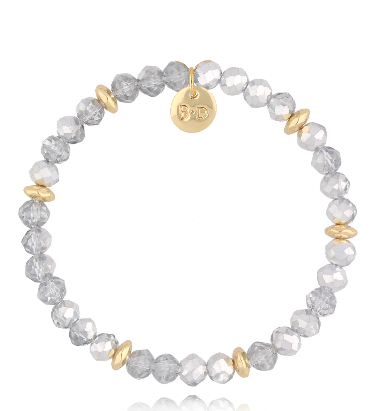 Bransoletka z szaro srebrnymi kryształkami Clear Sky BCY0221