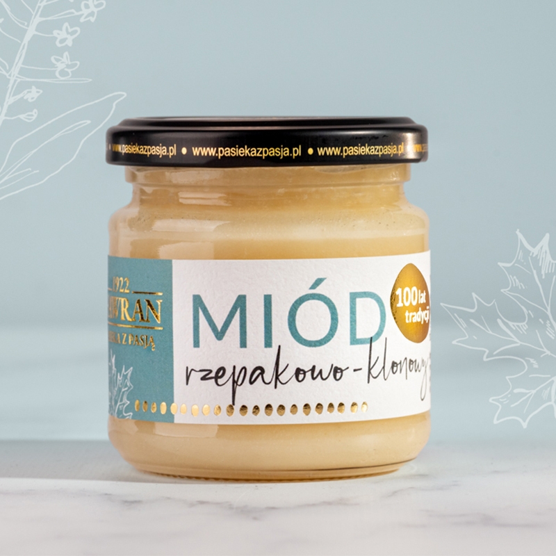 Miód rzepakowo - klonowy 260g - Pasieka z Pasją Hawran