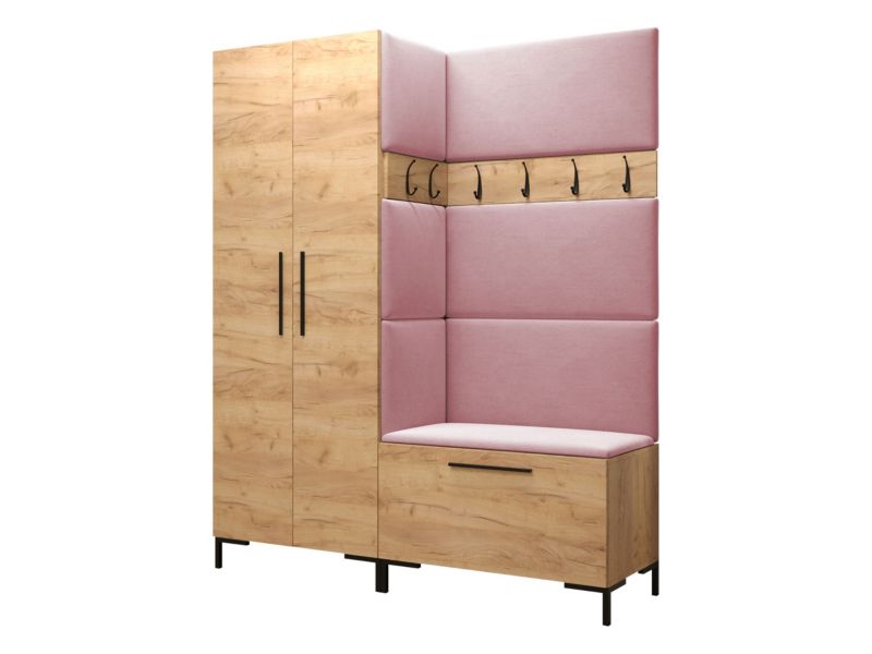 Garderoba MIRJAN 24 Zilion I dąb craft + różowy 1 kpl.