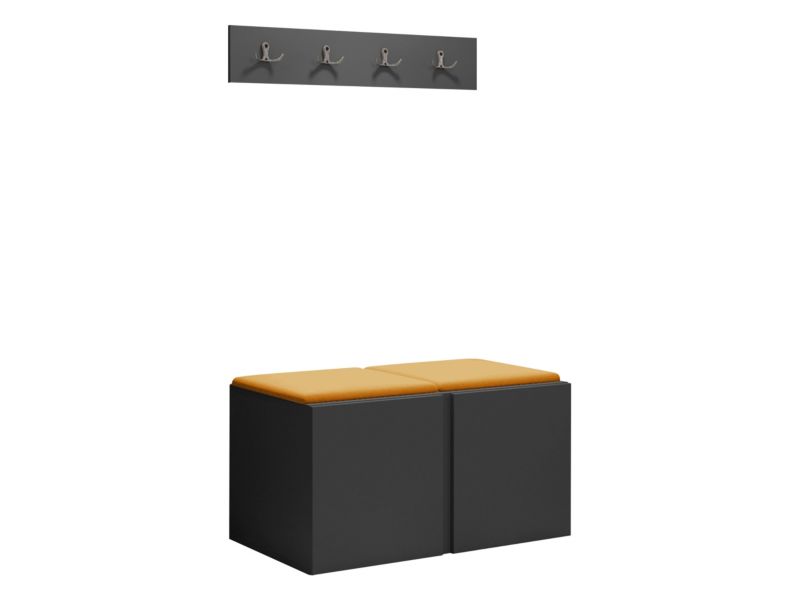 Garderoba MIRJAN 24 Orion VI grafit + żółty 1 kpl.