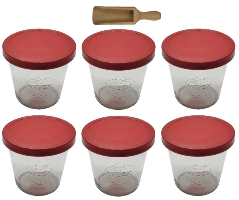 Słoiki MODO24 Weck 580 ml fi 100 mold silikonowe wieka miarka 6 kpl.