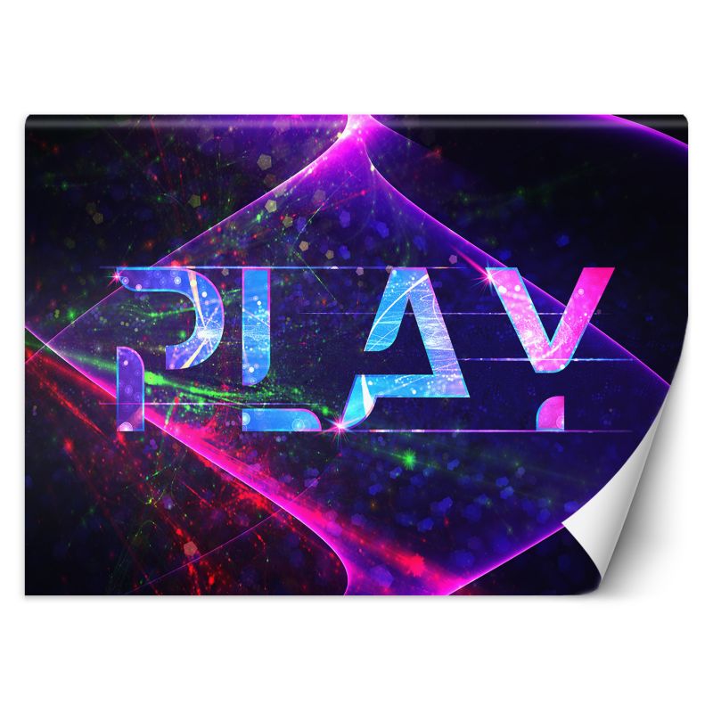 Fototapeta Feeby Napis play abstrakcja symbole do pokoju gracza 400x280 1 szt