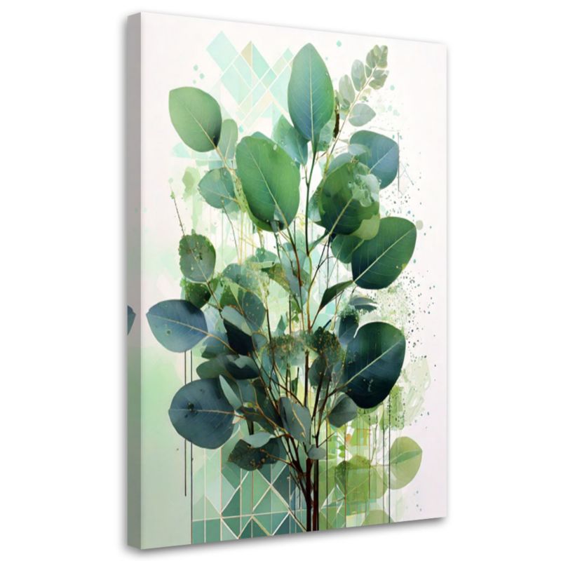 Obraz nowoczesny Feeby Liście Zielone Geometryczne 80x120cm 1szt