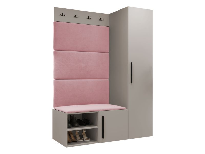 Garderoba MIRJAN 24 Medi II kaszmir + różowy 1 kpl.