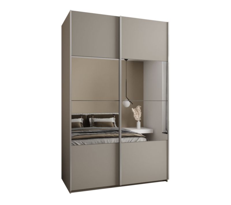 Szafa przesuwna Abiks LUX 4 wysoka szer.150cm kaszmir/kaszmir/srebrny 1szt.