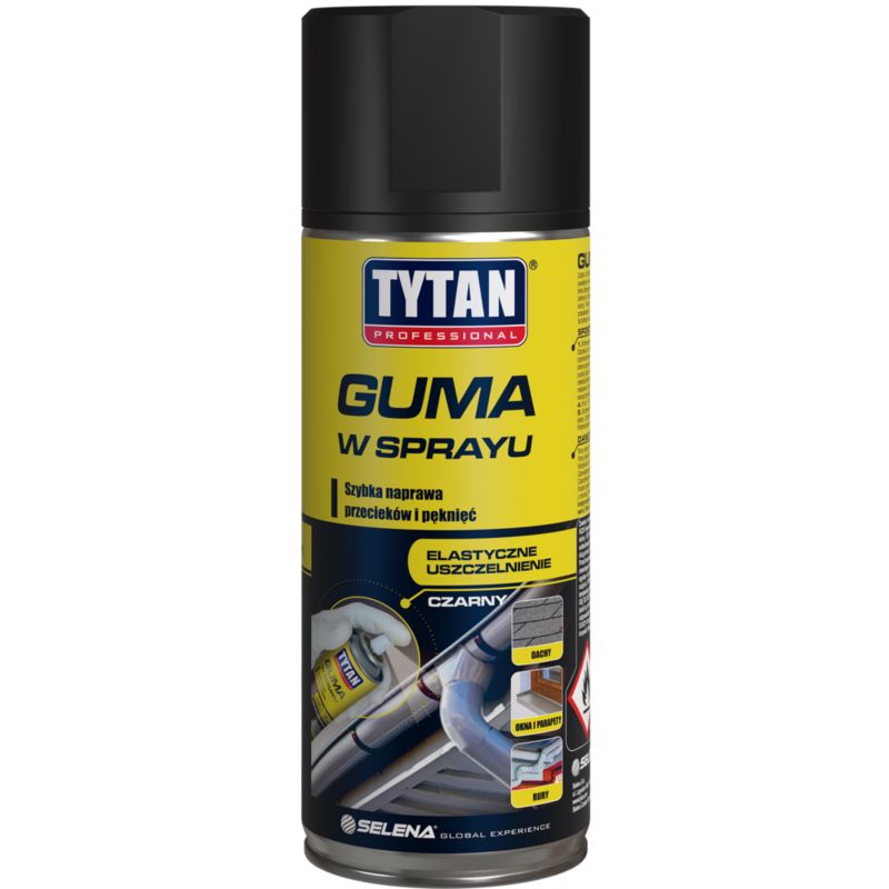 Uszczelniacz Tytan guma w sprayu 400 ml czarny