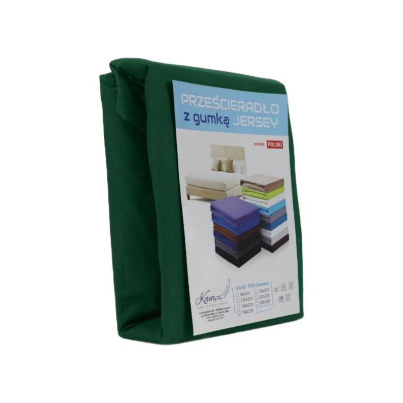 Prześcieradło z gumką Jersey VIP KAM-POL zielona 70x90 cm 1 szt.
