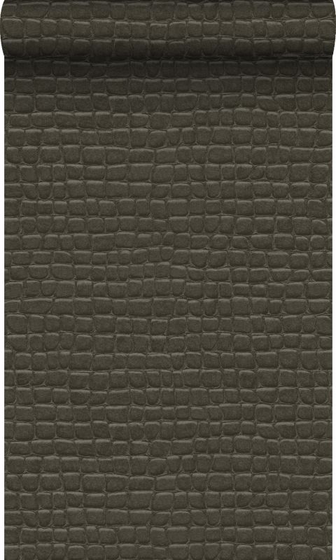 Tapeta Origin Wallcoverings skóra krokodyla ciemny brąz 53 cm x 10.05 m - 1 rol.