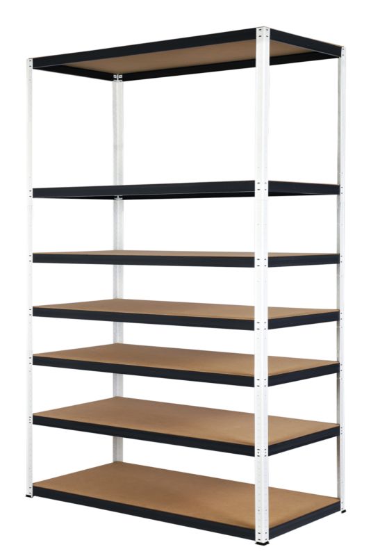 Regał metalowy MODO24 magazynowy biało-grafitowy helios 270x150x60cm 7 półek po 175 kg 1 szt.