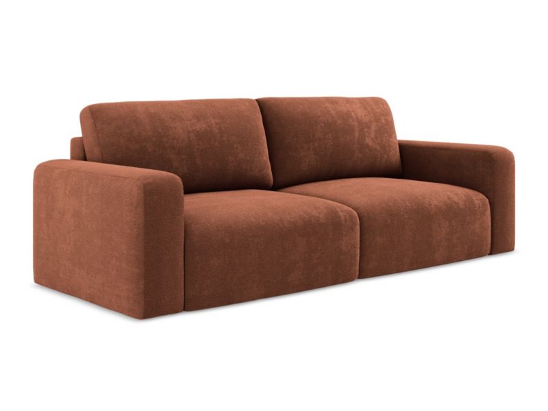 Kanapa 3-osobowa z funkcją spania LaMiaSofa OSTIA z tkaniny szenilowej 244x102 cm terakota 1 szt.