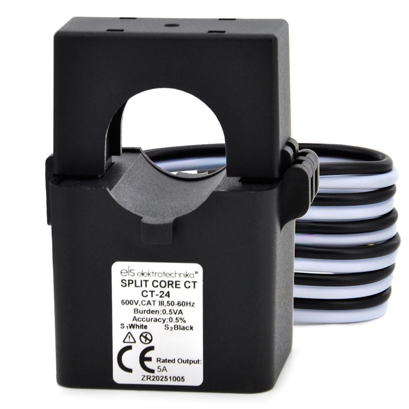 Przekładnik Prądowy Split-Core ELS Elektrotechnika 150A/5A 0,5% dzielony ESCT-T24 z przewodem, 1 szt.