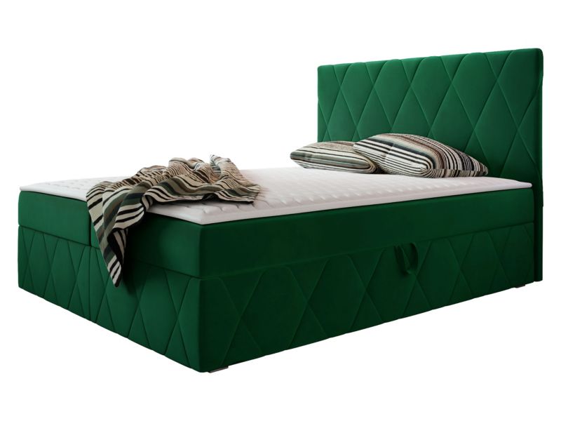 Łóżko kontynentalne MIRJAN 24 Simoti 160x200 butelkowa zieleń 1 szt.