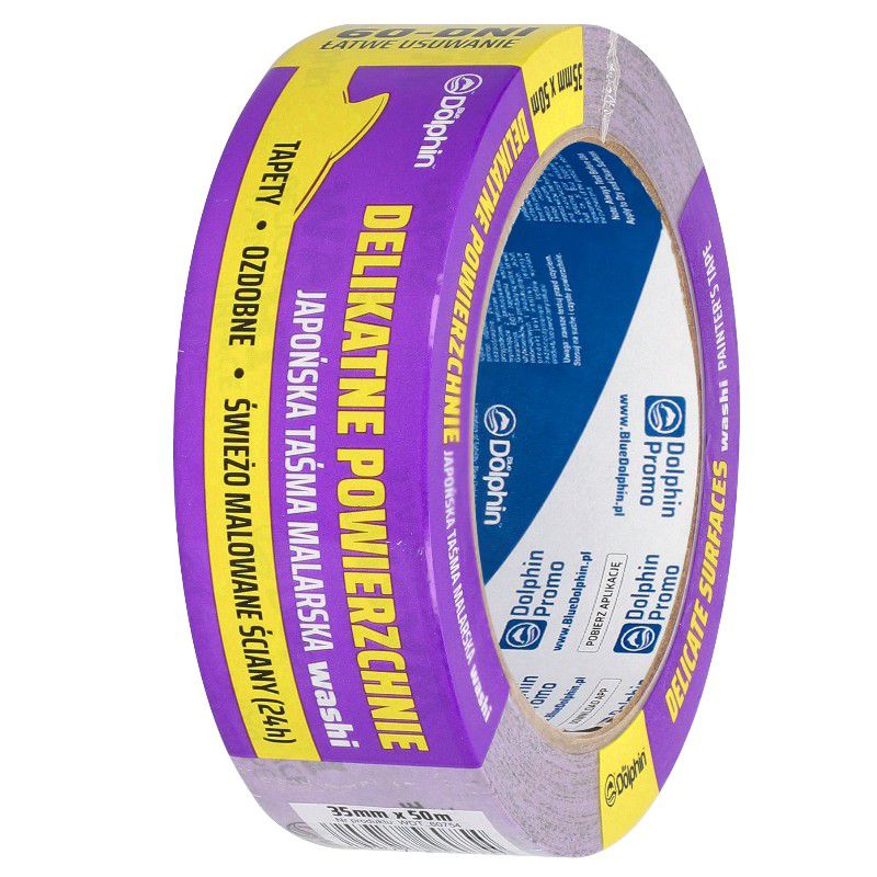 Taśma Washi, Blue Dolphin, do Delikatnych Powierzchni, 35mm x 50m
