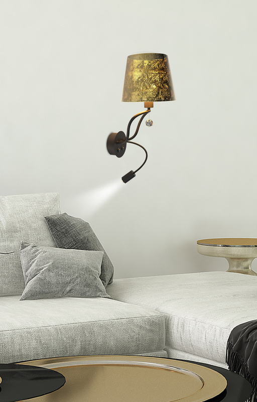 Czarny kinkiet ścienny LED z ciepłym światłem do salonu SARIA