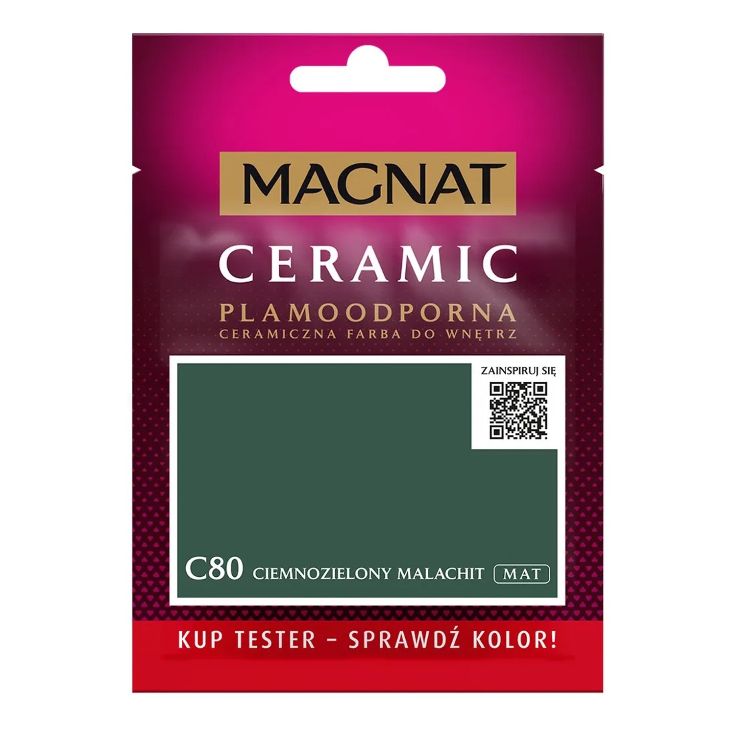 Tester farby Magnat Ceramic ciemnozielony malachit 30 ml