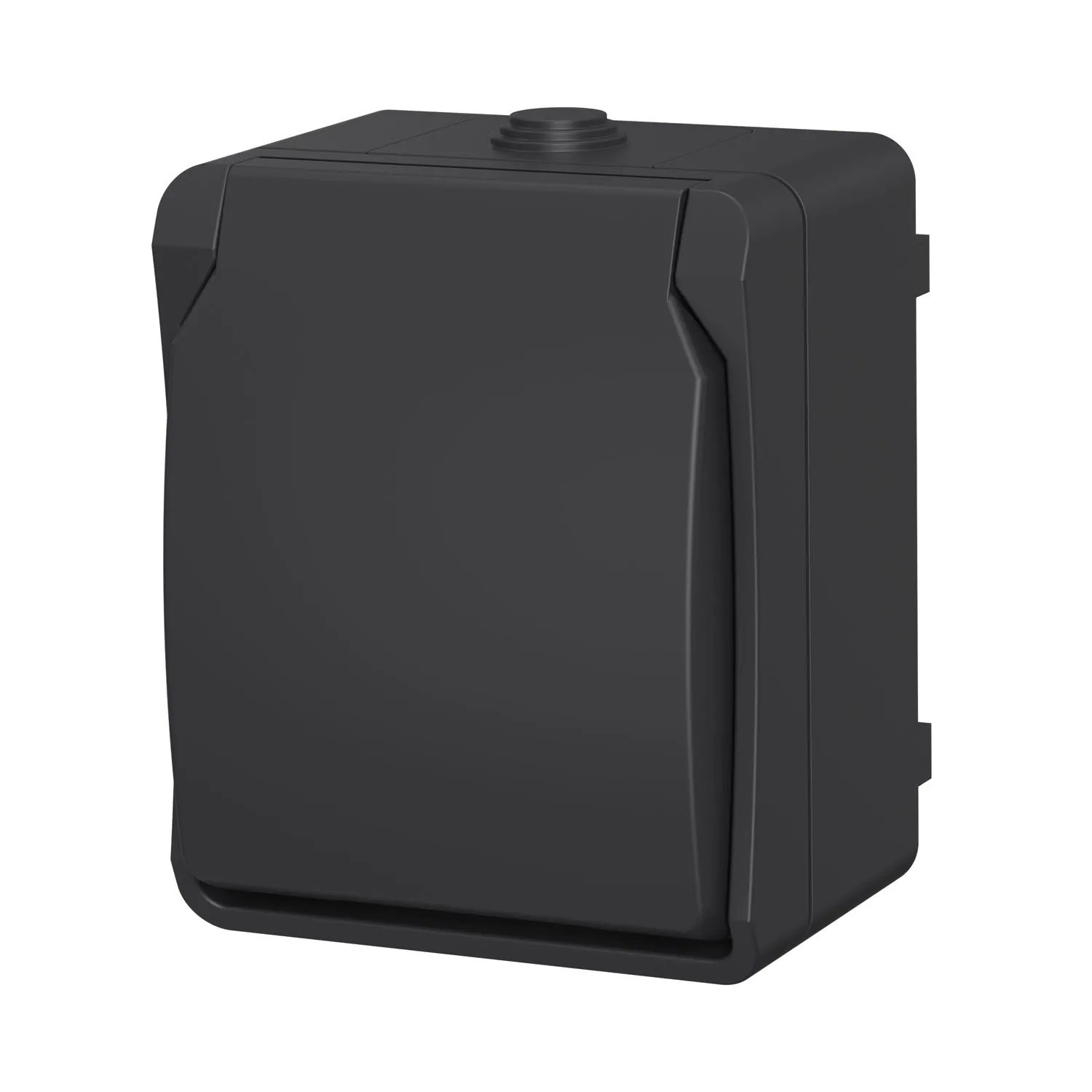 Düwi Gniazdo Aqua Plus pojedyncze z klapką 2P+Z antracytowe IP54