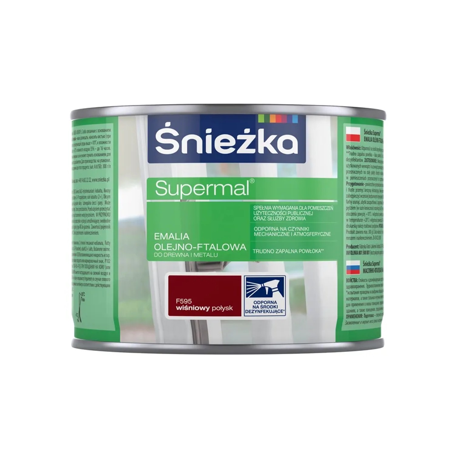 Śnieżka Supermal Emalia Olejno-ftalowa wiśniowy 400 ml