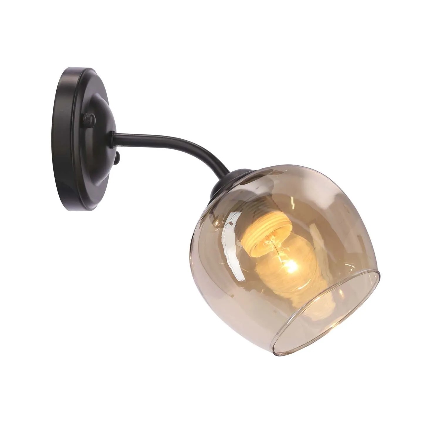 Candellux Kinkiet BREEZE 1xE27 40W czarno-bursztynowy