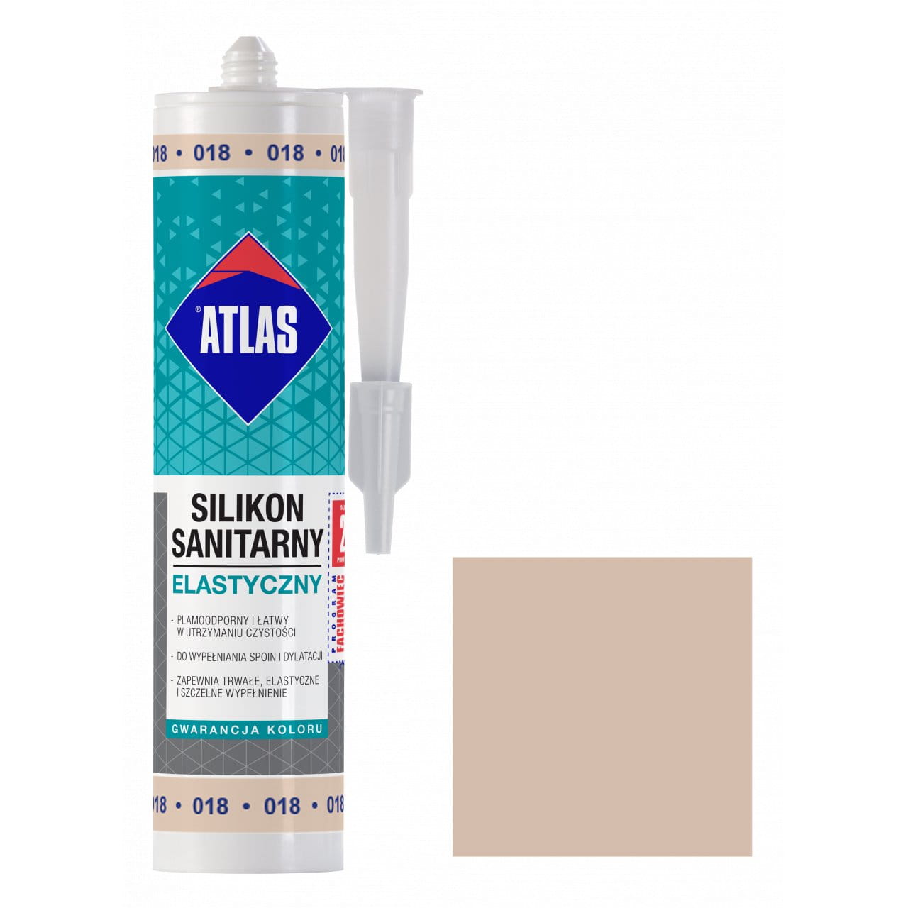 ATLAS SILIKON ELASTYCZNY 018 BEŻ PASTELOWY 280ML