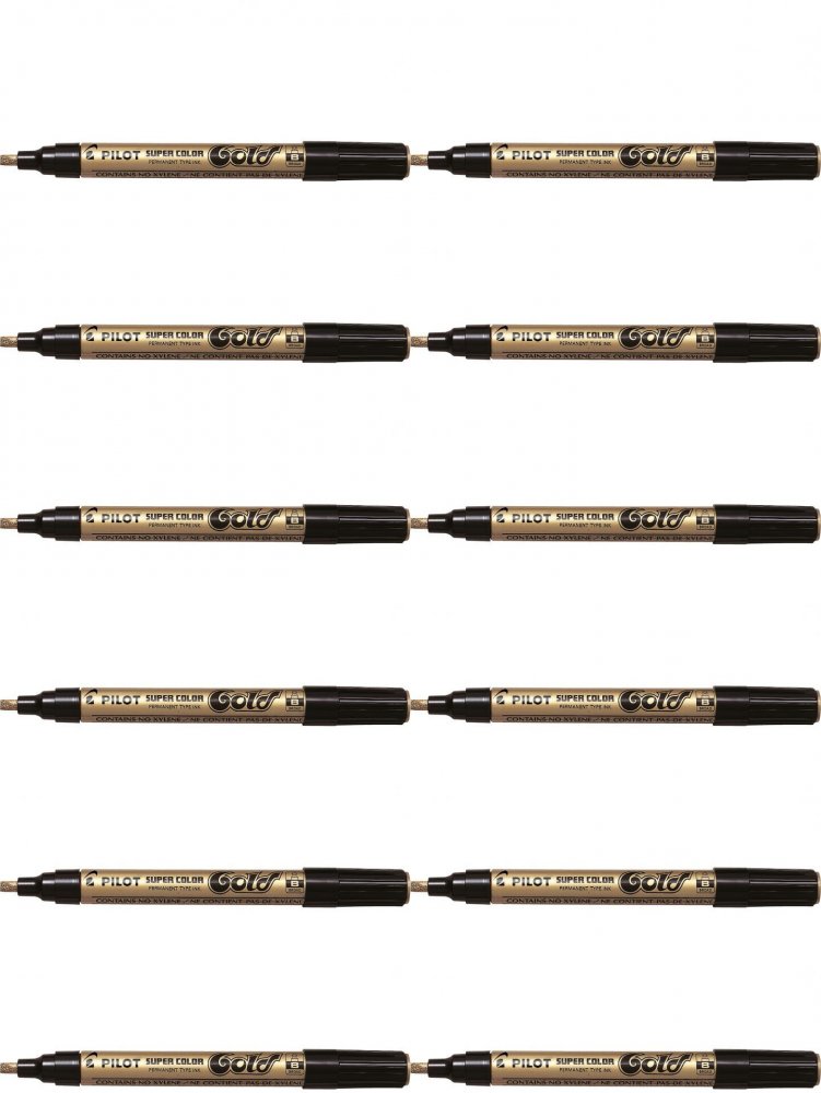 12x Marker olejowy Pilot Super Color Broad, ścięta, 4.5mm, złoty