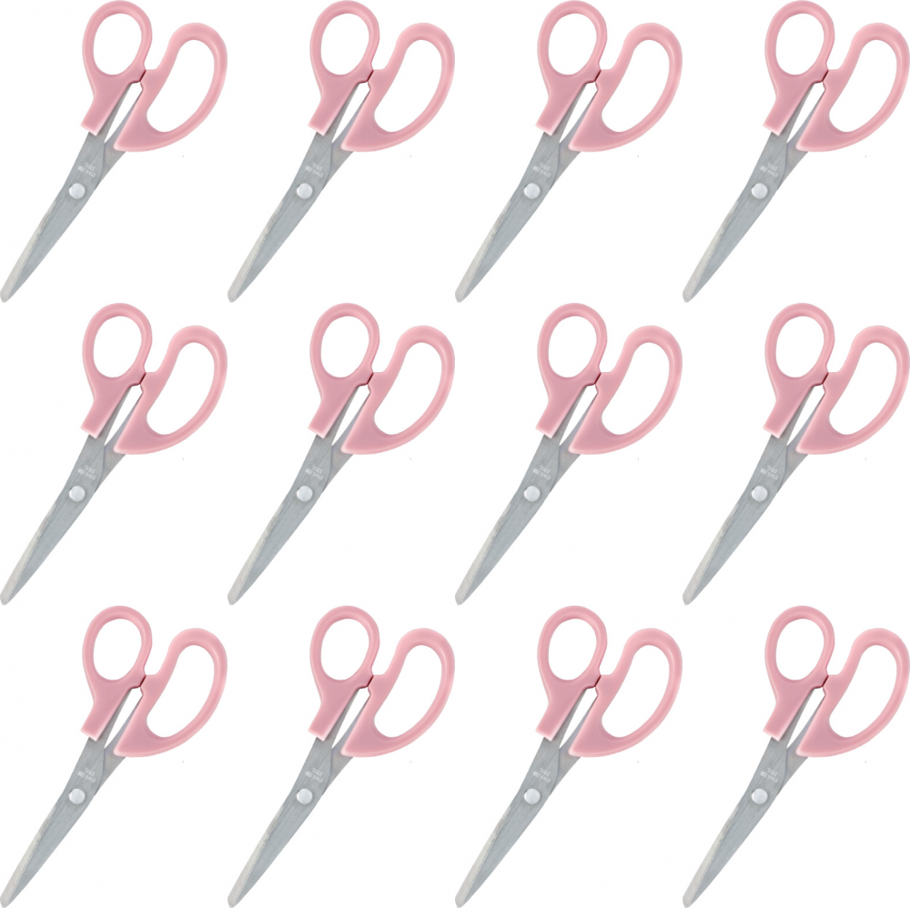 12x Nożyczki biurowe Grand Soft GR-2600, z ząbkowanymi ostrzami, 15cm, mix kolorów