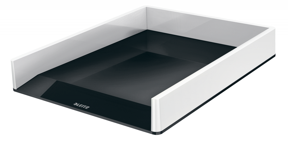 Półka na dokumenty Leitz Wow, A4, plastikowa, dwukolorowa, biało-czarny