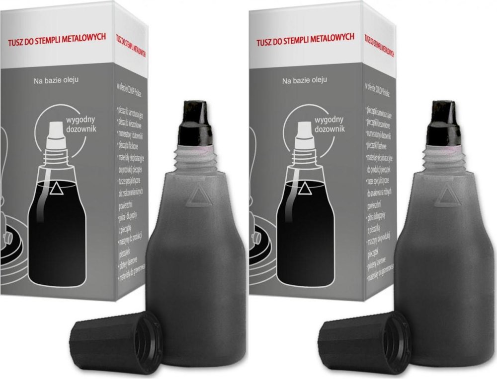 2x Tusz do stempli metalowych Colop, 25ml, czarny
