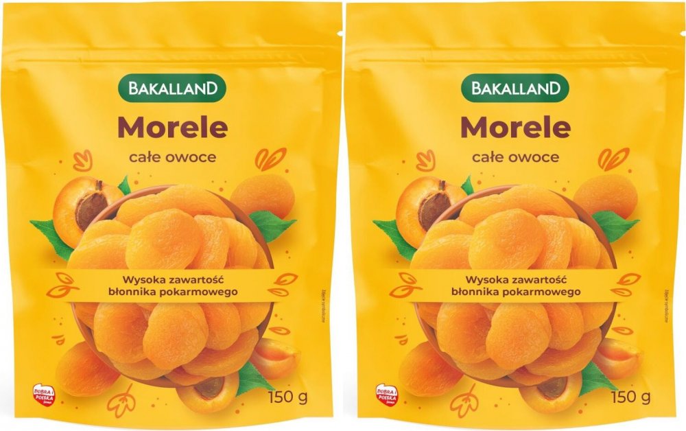 2x Morele suszone całe owoce Bakalland, 150g
