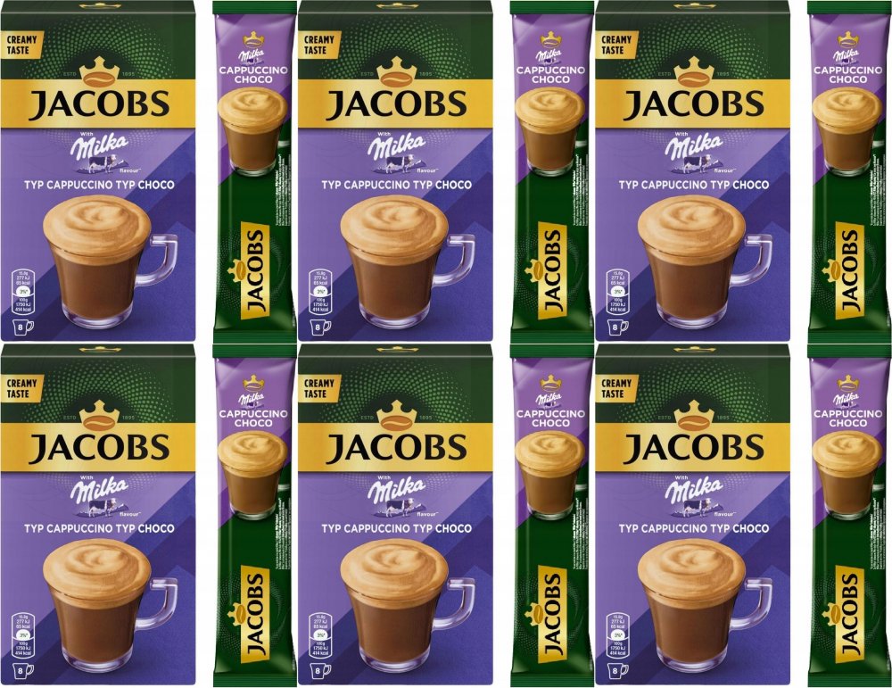 6x Kawa rozpuszczalna Jacobs Milka Cappuccino Schokolade, 8 torebek x 15,8g