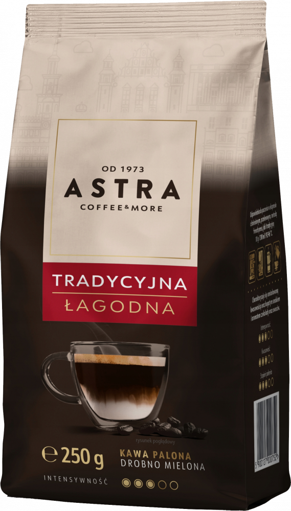 Kawa mielona Astra Łagodna Tradycyjna, drobno mielona, 250g
