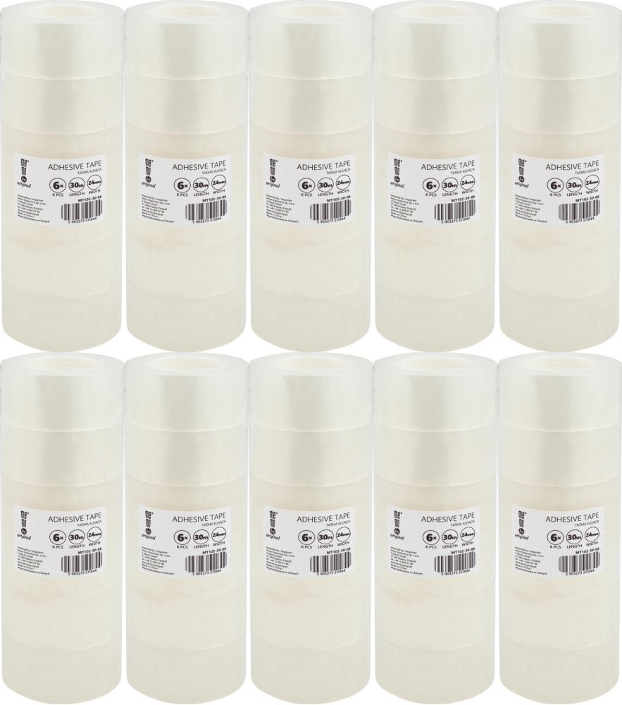 10x Taśma klejąca MemoBe, 24mmx30m, 6 sztuk, przezroczysty