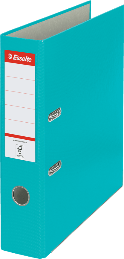 Segregator A4 Esselte, 75mm, do 500 kartek, ekonomiczny, turkusowy